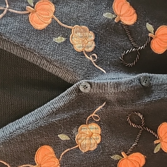 Bobbie Brooks Vintage 90's Pumpkin Knit Sweater Vest Women's Size XL - Picture 6 of 7